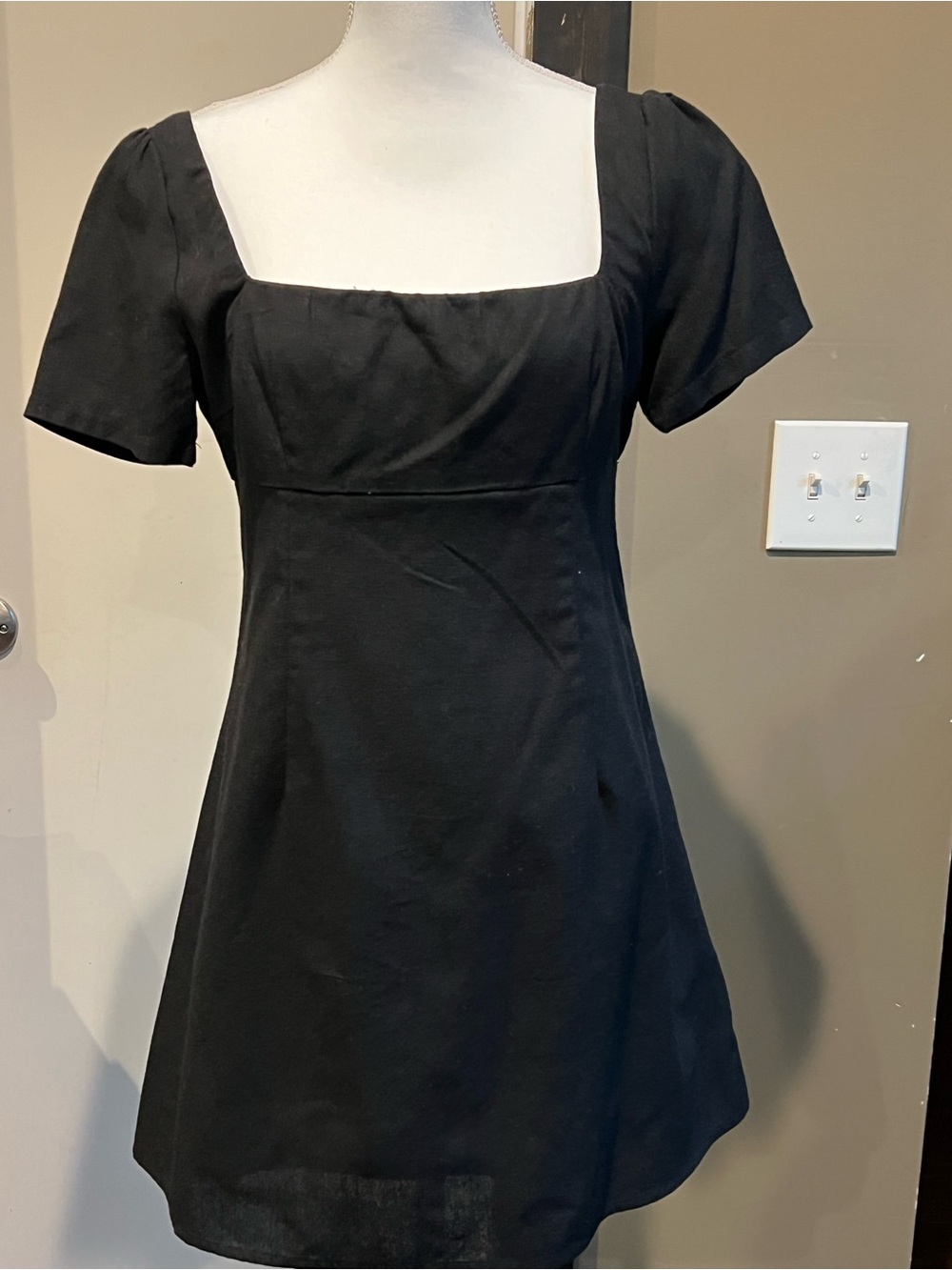 Princess Polly Black Square-Neck Mini Dress